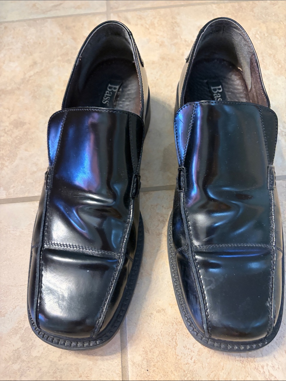 Bass Black Leather Slip-On Loafers Men’s Size 13